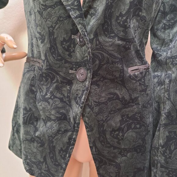 NEW MORRIS Co X PAIGE VELVET CHELSEA BLAZER 2-BUTTON FITTED TAILORED FLORAL sz S - Picture 5 of 11